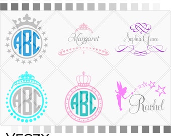 crown svg, circle monogram svg, frame svg, silhouette svg, svg files for cricut, DFX, eps files, Vector Files, instant download, SV00019