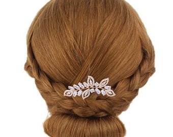 Rose Gold Bridal Haircomb, Crystal Bridal Hairpiece , Vintage Bridal Hair Accesory, Romantic Wedding Haircomb