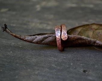 Men's thumb ring, mens copper ring, men textured copper ring, hammered copper ring, men adjustable ring, rustic men copper ring, recycled
