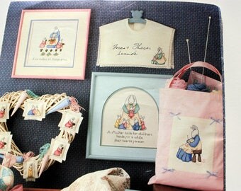 On Motherhood Cross Stitch Pattern Leisure Arts 569 - Mother Gift - Bunnies Cross Stitch Honoring Mother - by Sue McElhaney