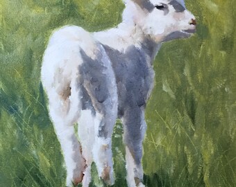 Lamb painting | Etsy