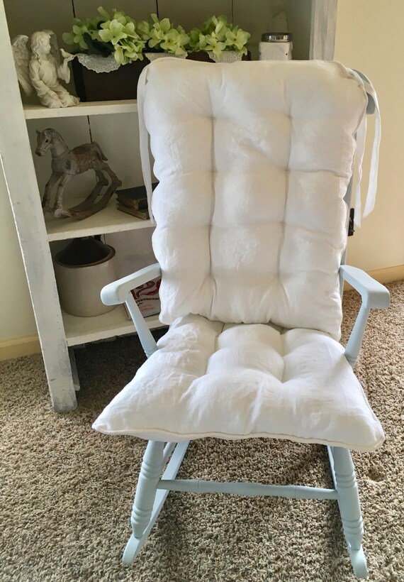 Washed Linen Rocking Chair Cushions Glider Replacement Pads