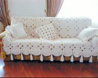 Crochet blanket tassel beige hand crochet throw white set blanket pillow crochet bedding textured blanket beige throw blanket boho blanket