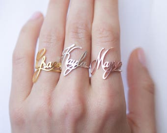 Custom Name Ring • Children Name Ring • Sterling Silver Ring • Personalized Gift • Gift for Her • Baby Girl Ring • Mother's Gift • RM02F18