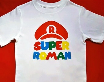 Super Mario Shirt || Personalized Super Mario Inspired Shirt || boys gamer inspired shirt personlized Super Mario shirt