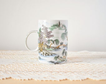 Tall Vintage Japanese Garden & Architecture Mug