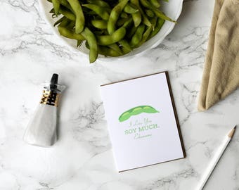 funny mother's day card // i love you soy much edamame // mothers day card // mothers day card funny // mothers day greeting cards