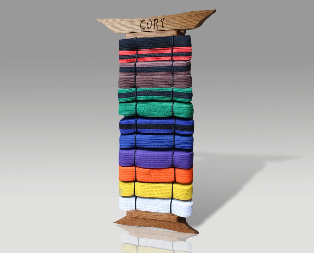 Oak Martial Arts Belt Display Personalized Handcrafted