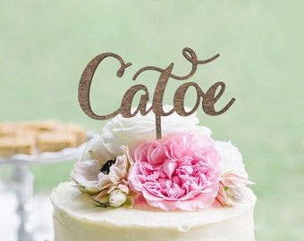 Rustic Custom Cake Topper with name - Decoration - Rustic Country Chic Birthday - Party cake topper