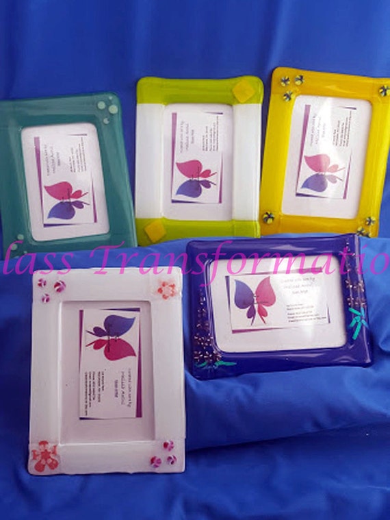 Brightly Colored Fused Glass Frames for 3x5 Photo for
