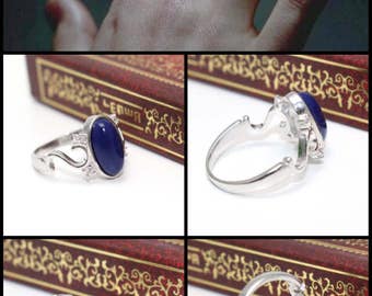 The Vampire Diaries Elena Gilbert Daylight Ring Lapis Sterling Silver 925 Cubic Zirconia Nina Dobrev