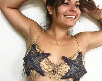 custom silicone sea star mermaid top
