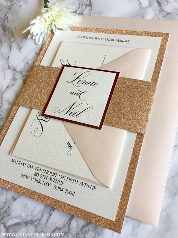 Gold Belly Bands For Invitations 10