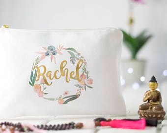 Custom quote, personalized zipper pouch, custom travel gift, design your own makeup bag, monogram gift, coin purse, cosmetic case, your name