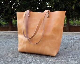Leather Tote bag, Tote Bag, Shoulder Bag, Women Tote Bag, Totes, Leather handbag, MEDIUM, Natural color, leather totes, HAND STITCHED