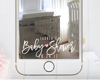 Customized Baby Shower Snapchat Filter, Baby Shower Snapchat Geofilter, Snapchat Baby Shower, Girl Baby Geofilter, Gender Reveal Filter
