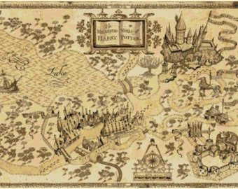 Harry potter Cross Stitch Pattern Pdf marauder's map pattern point de croix - 351 x 233 stitches - INSTANT Download - B1321