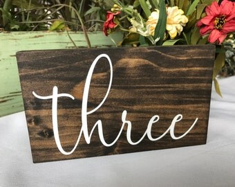 hand painted double sided table numbers table by treehousedesignz