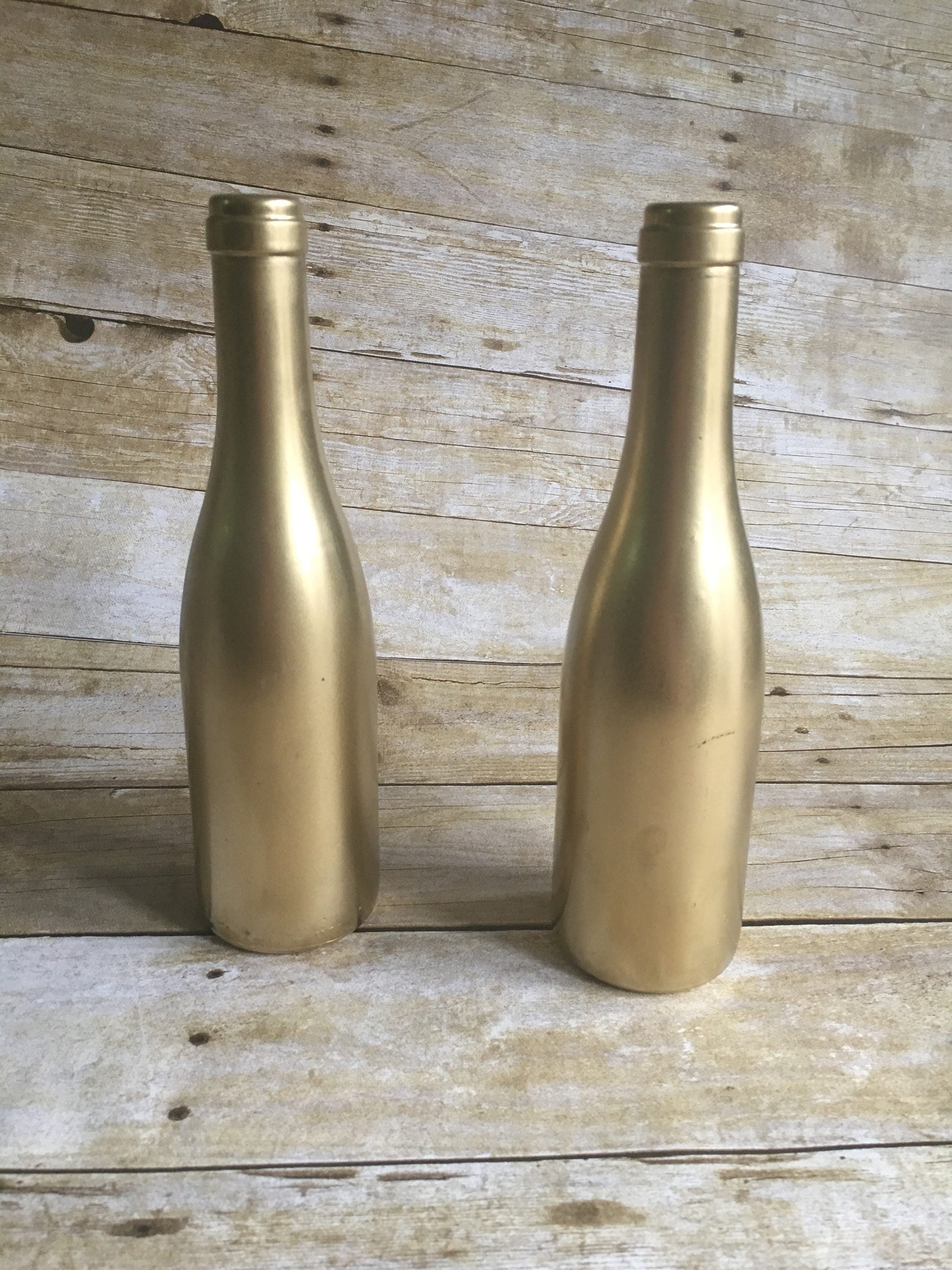 gold wine bottle painted bottle gold wedding decor