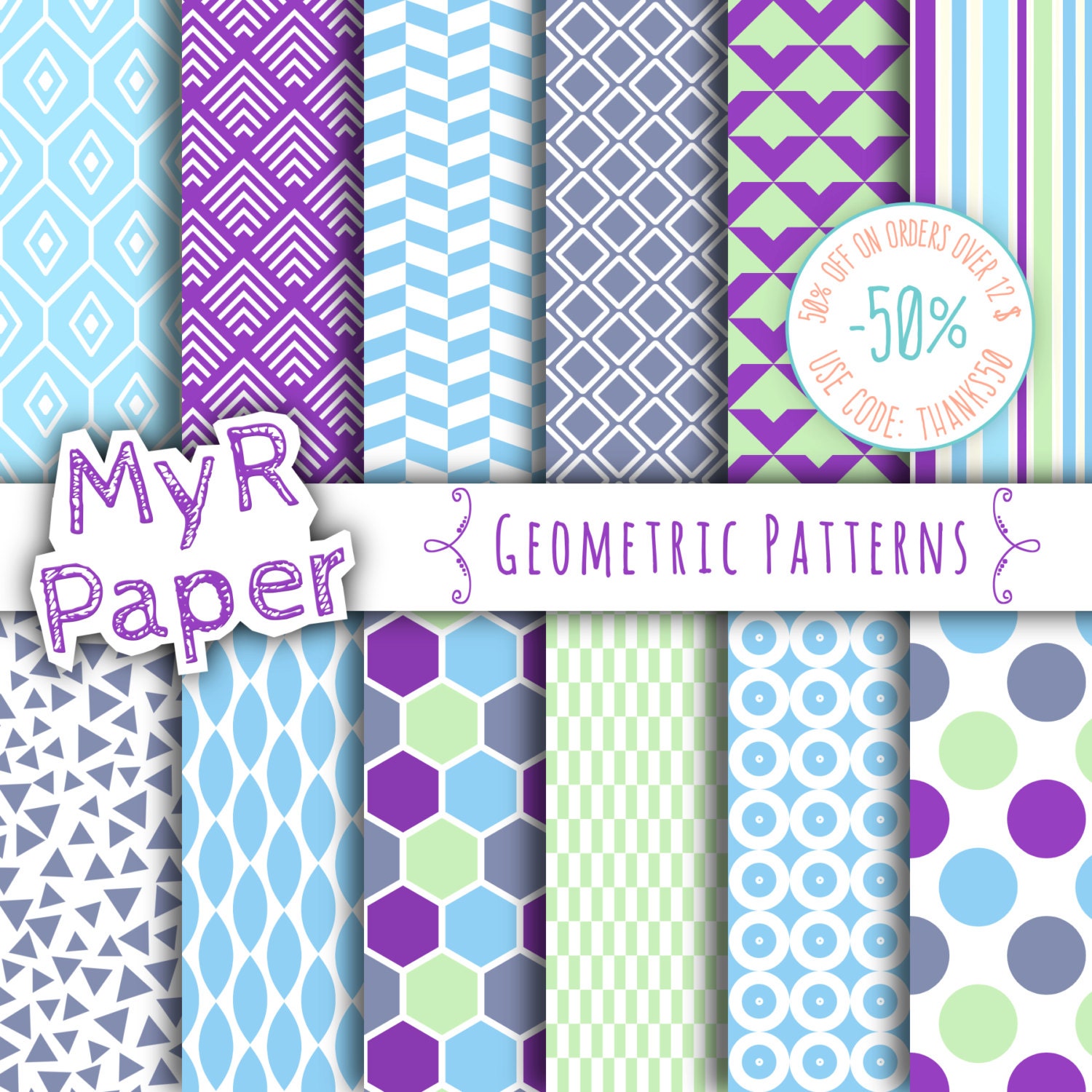 Download Geometric digital paper: GEOMETRIC PATTERNS