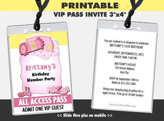 Vip Pass Birthday Invitations Free 3