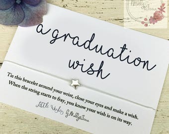 Friendship bracelet, graduation gift, happy graduation, graduation card, Wish bracelet, gift for her, school leaver