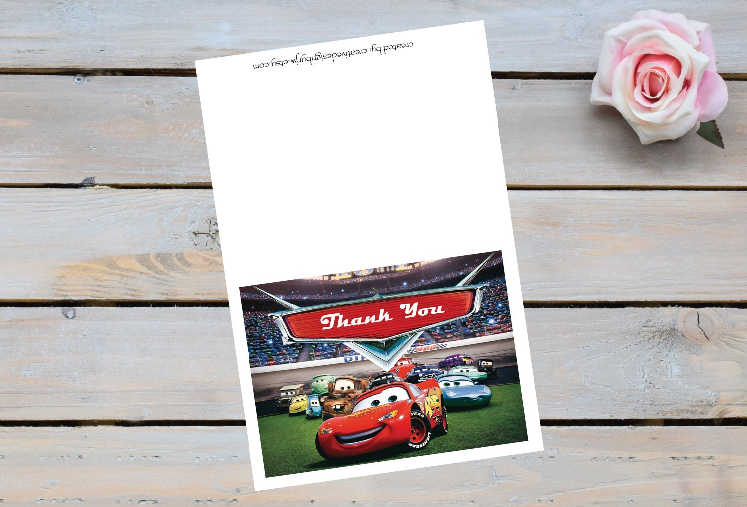 disney cars thank you cards