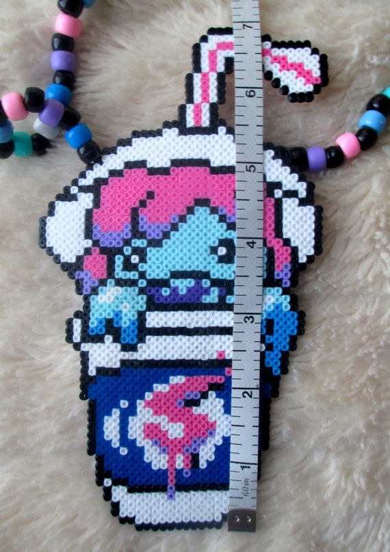 Slushii Kandi Mini Perler Beads Art Beaded Necklace Rave EDM