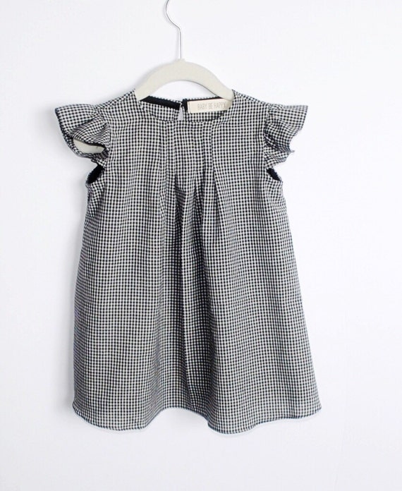 Black Gingham dress baby gingham dress girls gingham dress