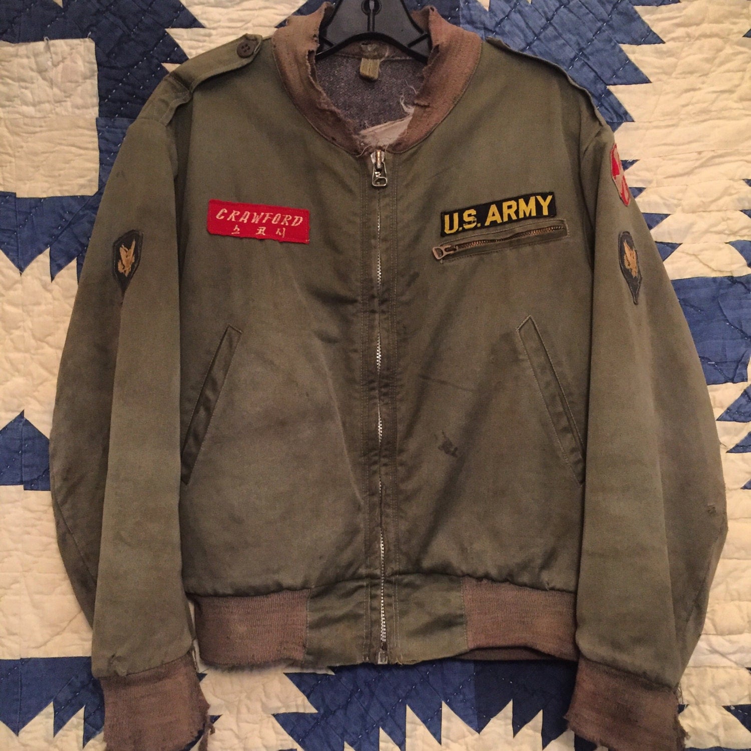 Vintage 1950s Korean  War Era Tanker Jacket  Size XS S