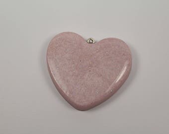 Pink Marble Heart Keychain