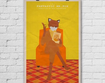 The Fantastic Mr Fox Poster. Wes Anderson Poster. Movie Art Print. Wall Decor Poster. Pop Culture and Modern Home Decor Poster. Item No. 280