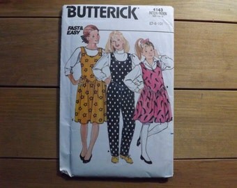 Butterick fast & easy girls sewing pattern size 7, 8 and 10