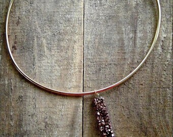 14k Gold Plated with Genuine Stone, Collar Necklace