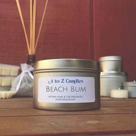 BEACH BUM Soy Candle Beach Candle Summer Scent by AtoZCandles