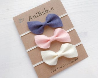 Baby Headband Set, Baby Bow Headband, Baby Headbands, Newborn Headband, Infant Headband, Felt Bow Headband, Baby Girl Headband, Hair Bows