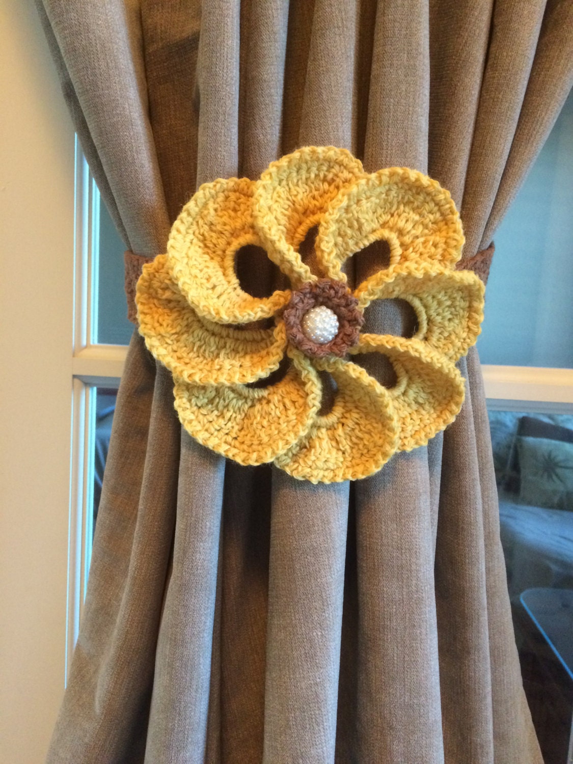 Crochet Curtain Tiebacks Flower