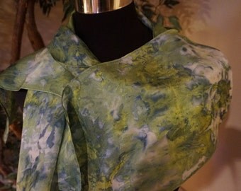 hand dyed silk scarf, ice-dyed silk scarf, hand dyed scarf, silk scarf, scarf, ladies scarf, fashion scarf, fashion scarves, neck scarf