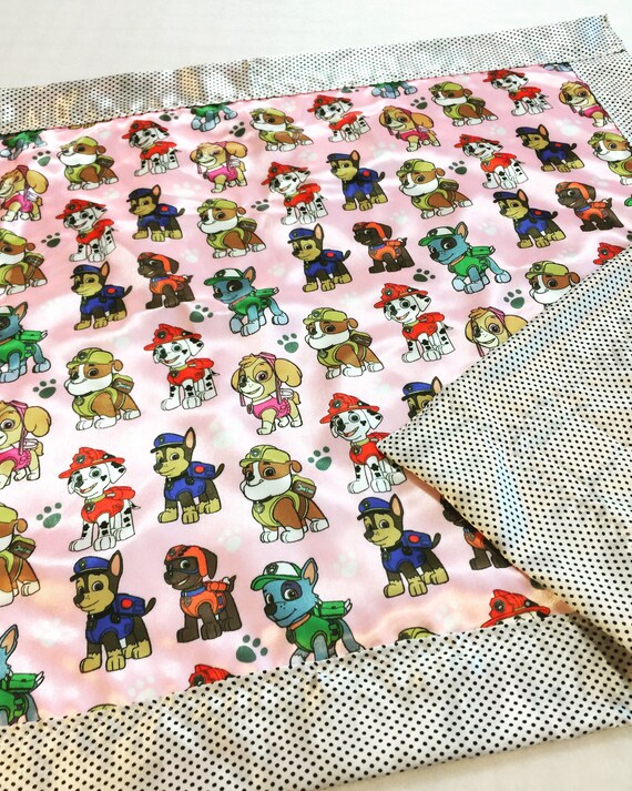 Pink paw patrol silky blanket, Baby blanket, Silky blanket, Stroller blanket, Lovey, silky, Homemade.