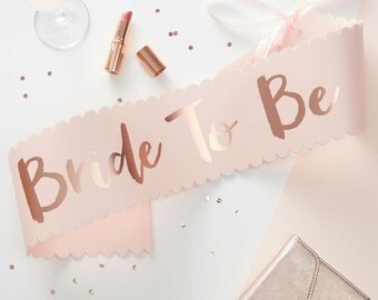 Bride to Be Sash | Hen Party | Bachelorette | Team Bride | Bridal Party | Bridal Shower | Hen Party Sash | Hen Do | Pink & Rose Gold Sash