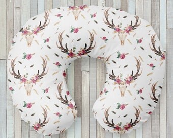 Nursing Pillow Cover / Boppy Cover / Boppy Slipcover / Laramie Collection - Boho / Western / Pink / Tan / Green / White
