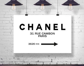 Chanel Wall Art Chanel Poster Chanel Poster Chanel Wall Art Fashion Marble Wall Art (Sizes from 5x7 to 50cm x 70cm)