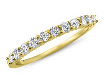 14k yellow gold cz cubic zirconia dainty stackable wedding ring 13 ctw stackable wedding band band half eternity cz ring anniversary - Stackable Wedding Rings 14k yellow gold cz cubic zirconia dainty stackable wedding ring 13 ctw stackable wedding band band half eternity cz ring anniversary - Stackable Wedding Rings