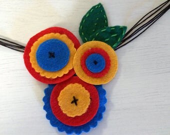 Colorful Necklace, Felted Necklace, Flowers Necklace.Unique MyTulip Product. By MyTulip, Handmade Accessories.