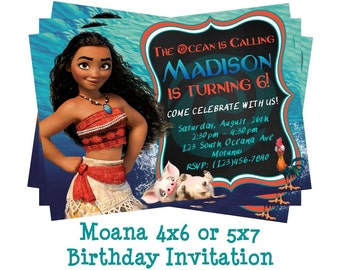 Moana Invitation Moana Birthday Invitation Moana Party Invitation Moana Birthday Invites Moana Party Invites Printable 5x7 Instant Download