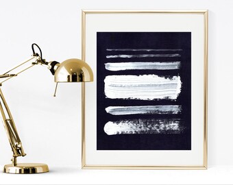 Minimalist art, minimalist print, printable minimalist lines, modern art print, minimalist wall art, printable abstract painting, dark blue