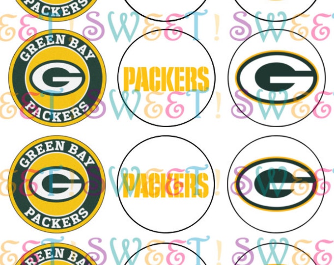 Edible Greenbay Packers Cupcake, Cookie or Oreo Toppers - Wafer Paper or Frosting Sheet