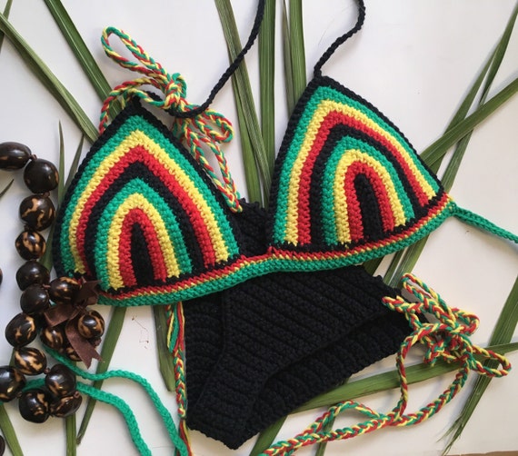 Bohemian crochet bikini set jamaican by favoritelittlecorner