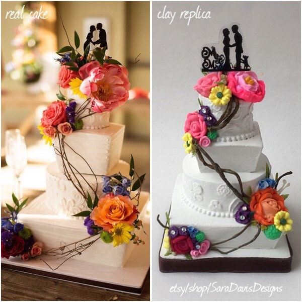 Wedding Cake Replica Wedding Cake Ornament 1st by SaraDavisDesigns