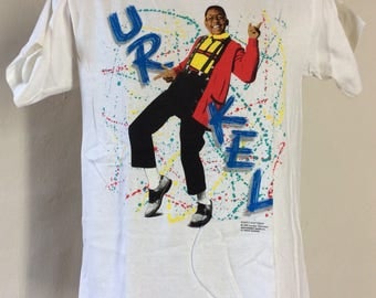 Vtg 1991 Family Matters Steve Urkel T-Shirt White 90s TV Show Sitcom
